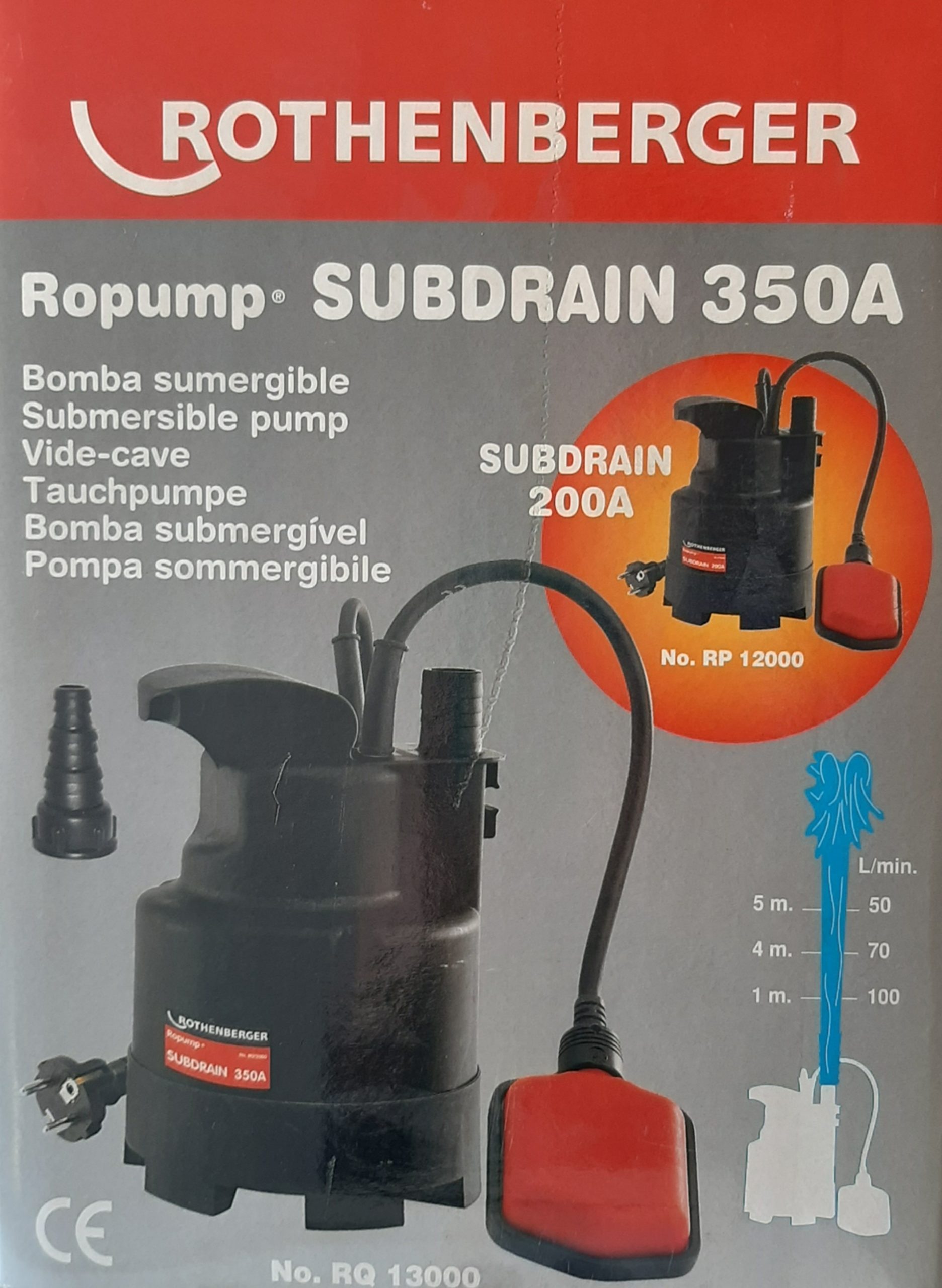 Bomba Sumergible SUBDRAIN 350A Super Ego RQ 13000