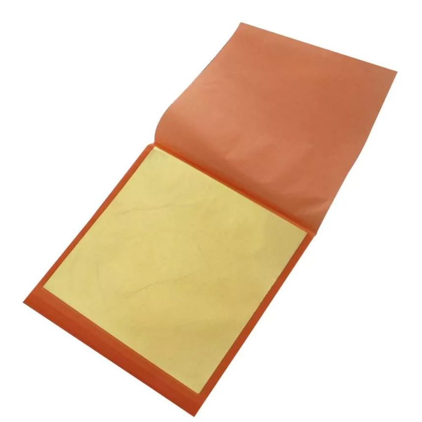 25 hojas pan de oro oro fino amarillo 22kt 80x80mm 15g